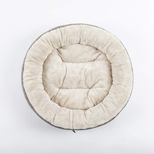 Gray Round Donut Pet Bed for Cats and Small Dogs