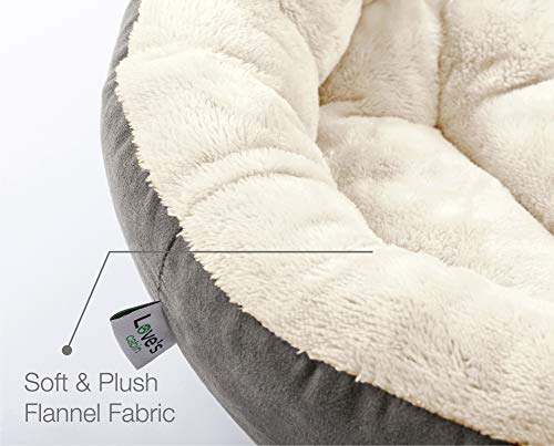 Gray Round Donut Pet Bed for Cats and Small Dogs