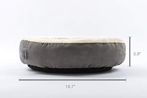 Gray Round Donut Pet Bed for Cats and Small Dogs
