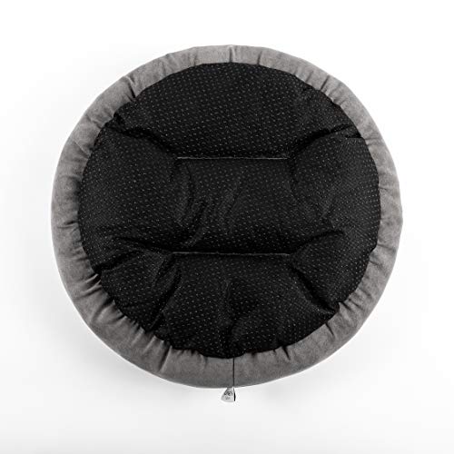 Gray Round Donut Pet Bed for Cats and Small Dogs