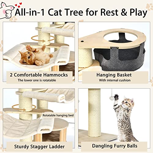 Multi-Level Cat Tower with Condo and Hammocks