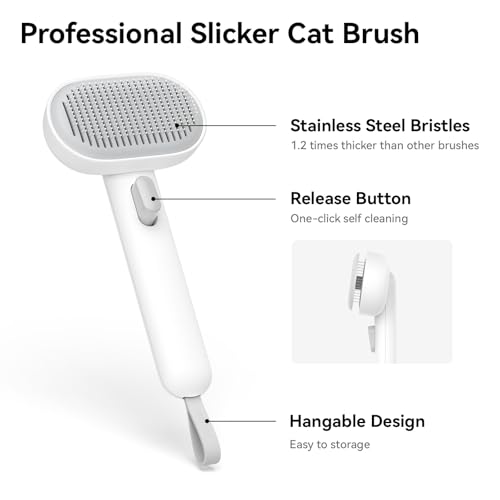 Aumuca Cat Brush for Shedding, Cat Brushes for Indoor Cats, Cat Brush for Long or Short Haired Cats, Cat Grooming Brush Cat Comb for Kitten Rabbit Massage Removes Loose Fur
