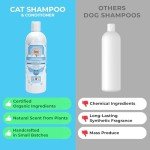 Pawtitas Dog and Cat Shampoo and Conditioner Pet Care Plant Based Made with Certified Organic Natural Herbs, Calming Essential Oil, Oatmeal, Puppy Or Kitten Shampoo Deodorant Fragrance Free 16 oz