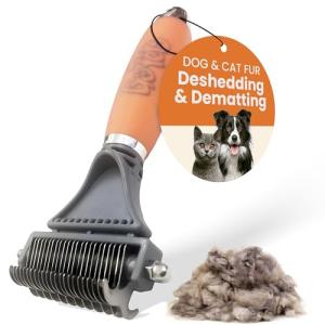 GoPets Dematting Comb with 2 Sided Professional Grooming Rake for Cats & Dogs