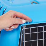 Blue Hard-Sided Pet Carrier for Tiny Breeds