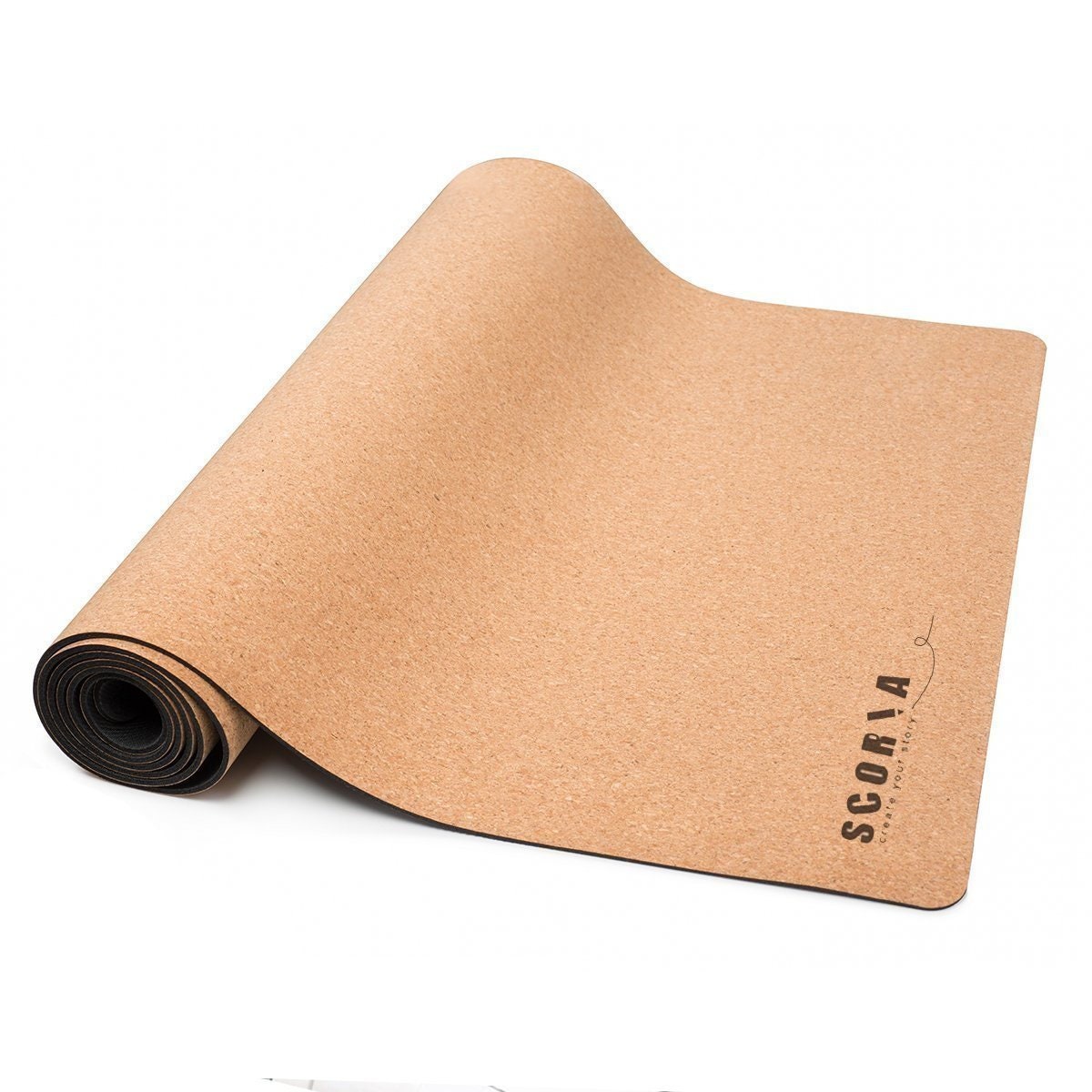 X-Tall Essential Cork Yoga Mat by Scoria |  natural & non-toxic | 6'7 long | 4.5mm