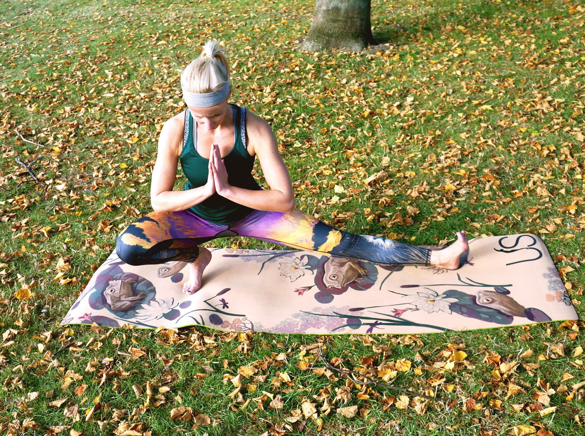 Hand Illustrated Eco-Friendly Cork Yoga Mat