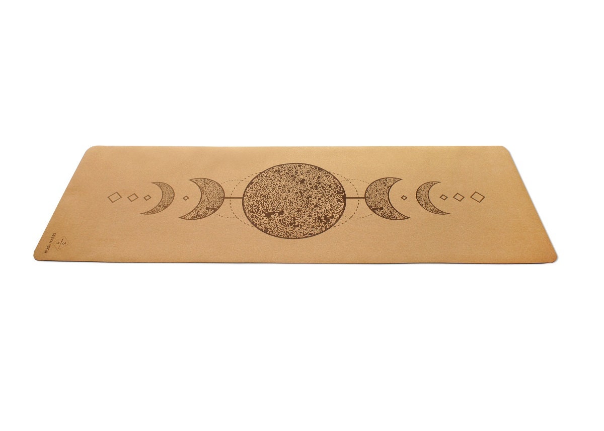 Moon Laser Printed Cork Yoga Mat