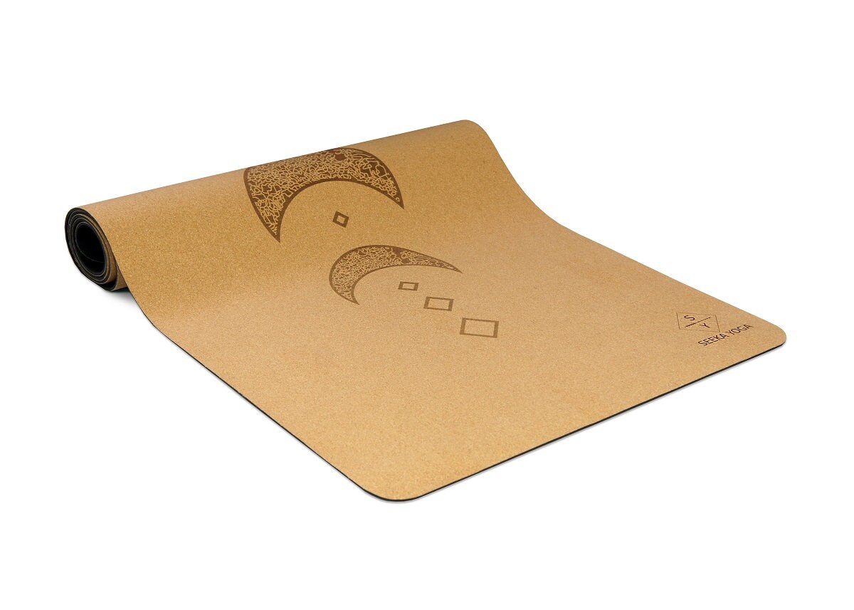 Moon Laser Printed Cork Yoga Mat