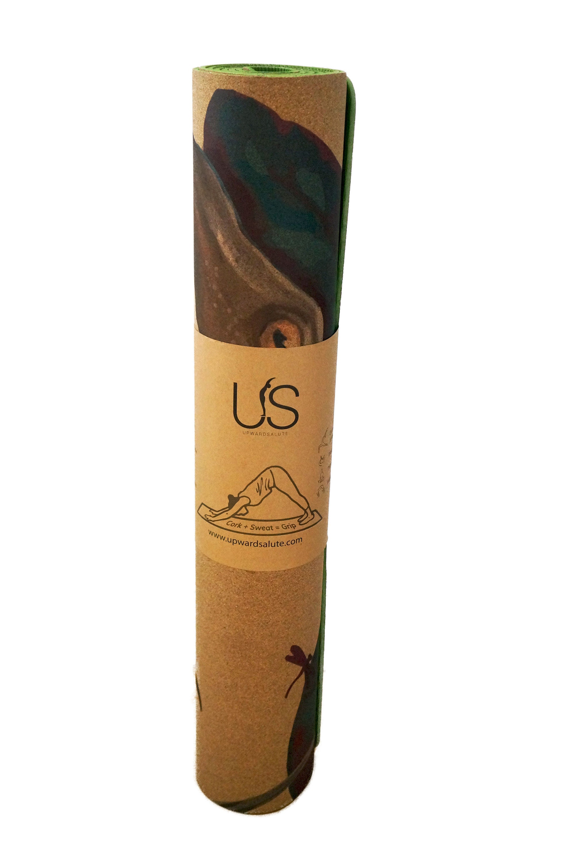 Hand Illustrated Eco-Friendly Cork Yoga Mat