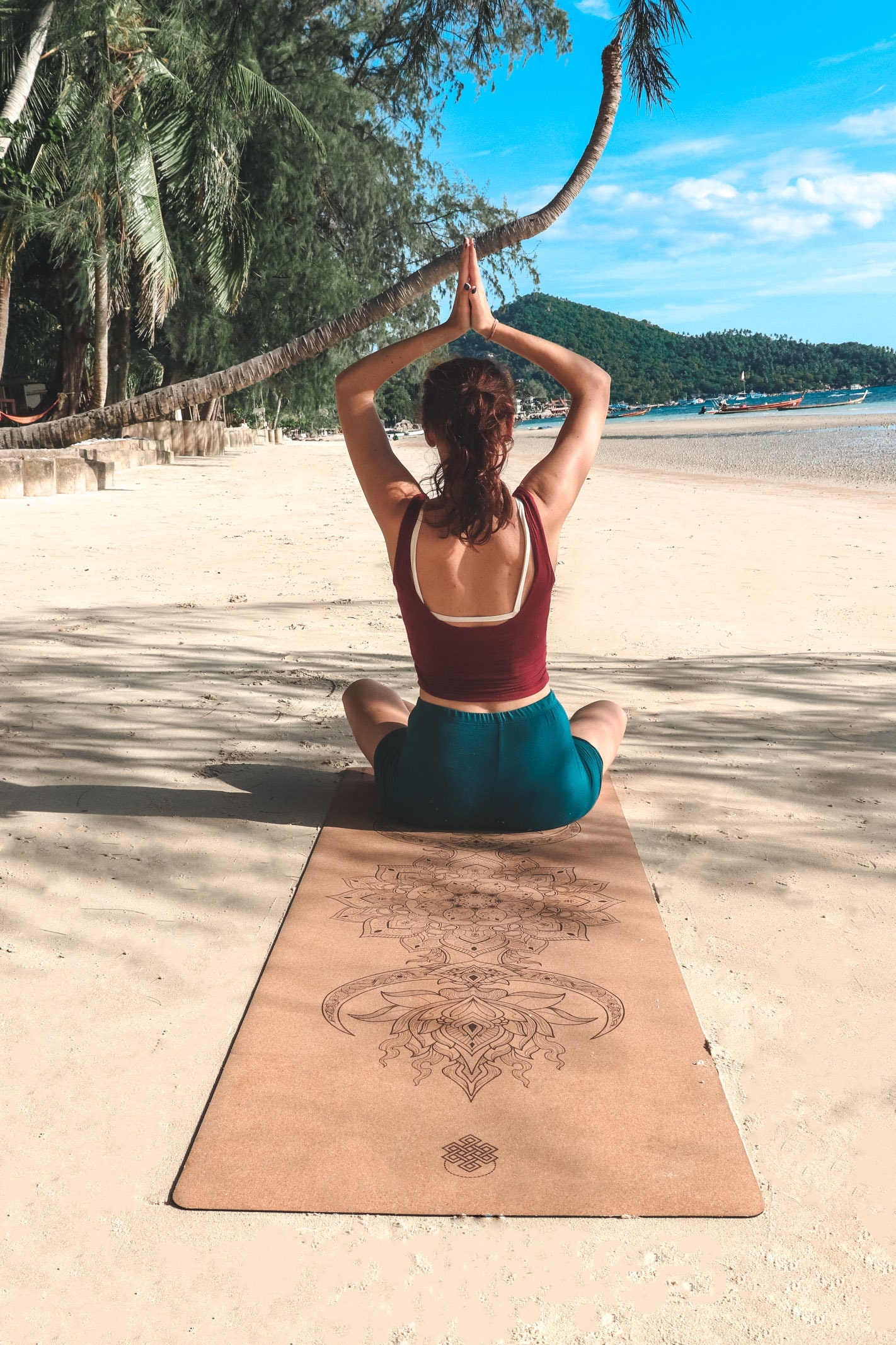 Eco-Friendly Cork Yoga Mat with Yoga Strap