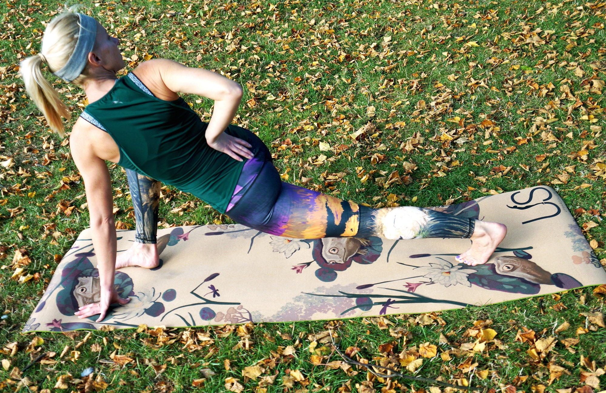 Hand Illustrated Eco-Friendly Cork Yoga Mat