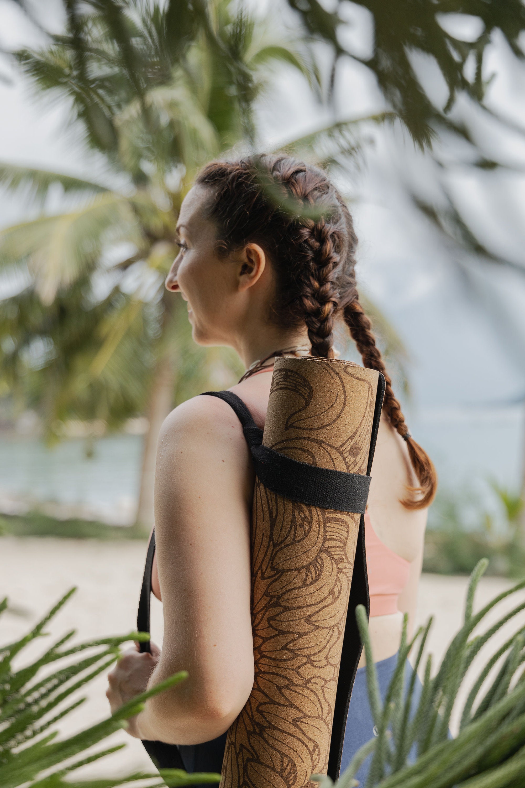 Eco-friendly Cork Yoga Mat + Yoga Strap | Natural Materials