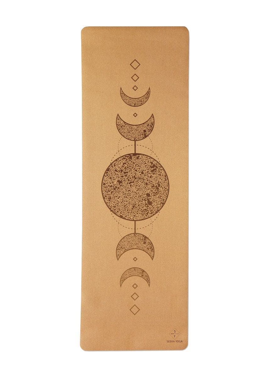 Moon Laser Printed Cork Yoga Mat