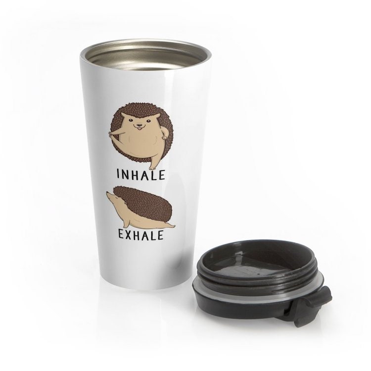 Hedgehog Yoga Stainless Steel Travel Mug