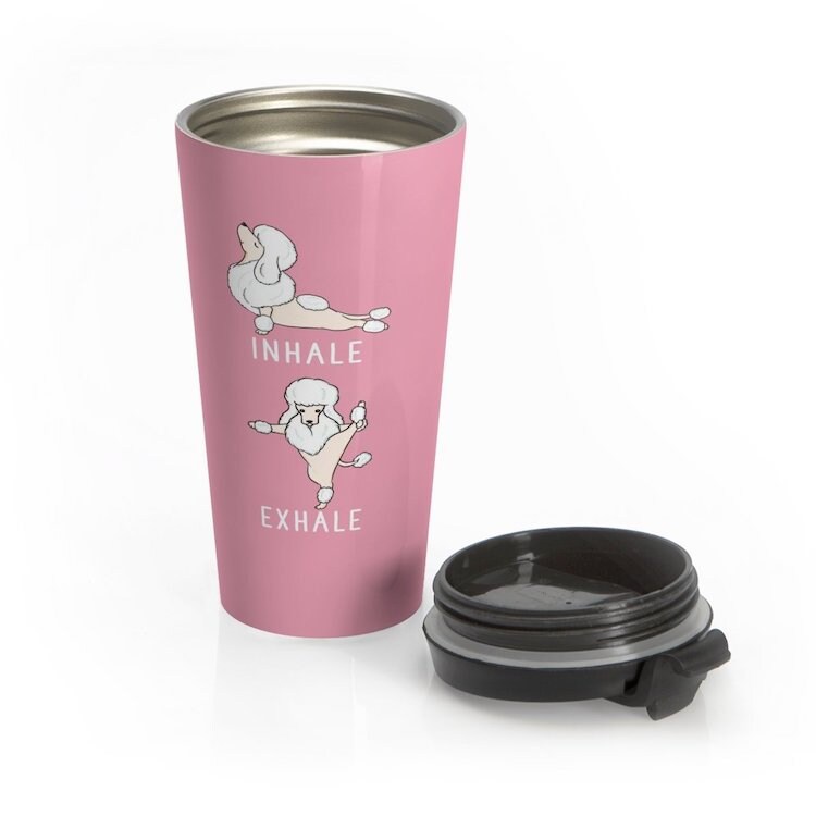Poodle Yoga Travel Mug