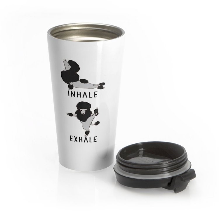 Poodle Yoga Travel Mug