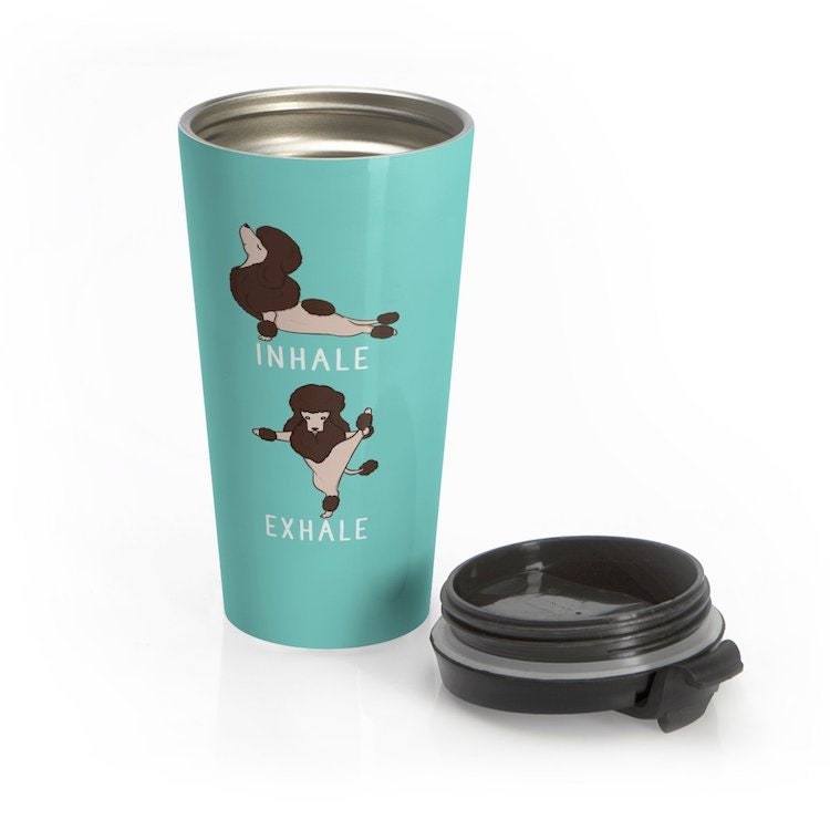Poodle Yoga Travel Mug