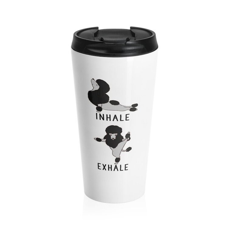 Poodle Yoga Travel Mug