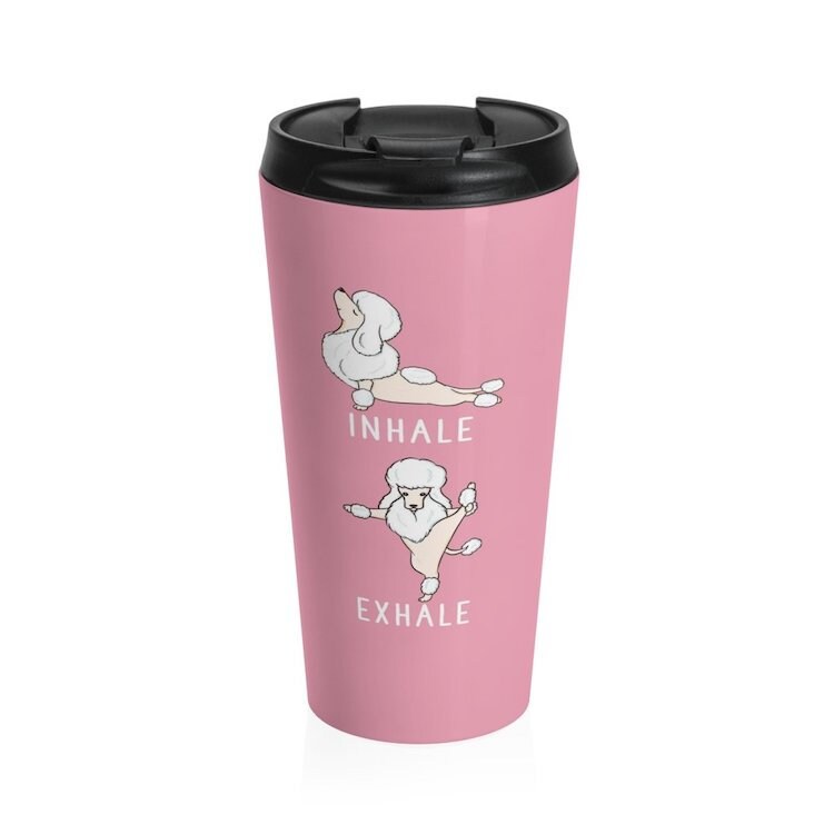 Poodle Yoga Travel Mug