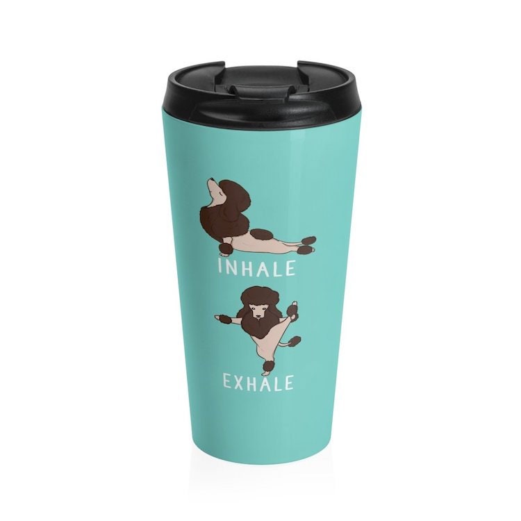 Poodle Yoga Travel Mug