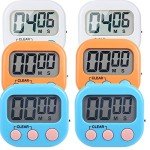 6 Pack Magnetic Digital Kitchen Timers - Multicolored
