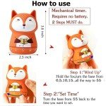 Orange Fox Wind-Up Kitchen Timer for Kids