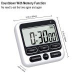 Digital Kitchen Timer with Loud Alarm & Memory