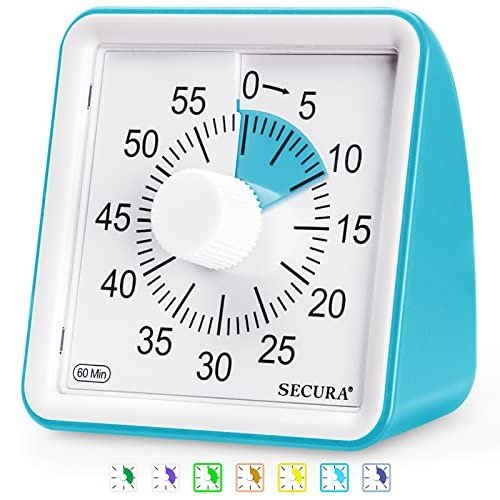Secura 60-Minute Countdown Visual Timer – Blue