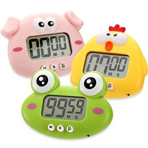 3-Pack Digital Kitchen Timers with Loud Alarm