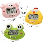 3-Pack Digital Kitchen Timers with Loud Alarm