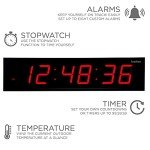Large 24" LED Digital Clock with Timer & Alarms