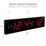 Large 24" LED Digital Clock with Timer & Alarms