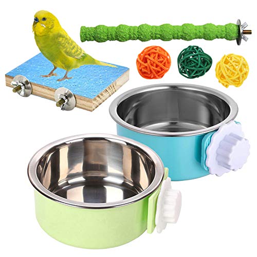 Stainless Steel Bird Feeding Cups with Stand (7)