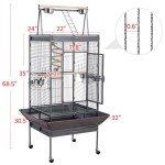Rolling Parrot Cage - Play Top Stand Included