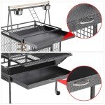 Rolling Parrot Cage - Play Top Stand Included