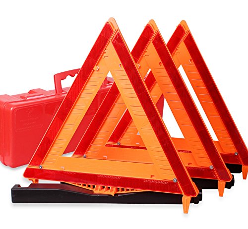 DOT Approved Reflective Warning Triangle Kit - 3 Pack