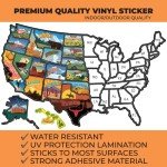USA State Travel Map Vinyl Sticker for RVs