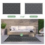 GENIMO Waterproof Reversible Outdoor Rug 5'x8