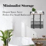 Wall-Mounted Towel Rack with Wooden Shelf