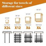 Wall-Mounted Towel Rack with Wooden Shelf
