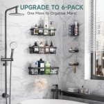 Veken Rustproof Shower Caddy 6-Pack for Home