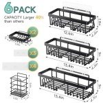 Veken Rustproof Shower Caddy 6-Pack for Home