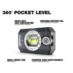 ToughBuilt 360 Degree Pocket Level, Precision Rotating Vial, Small Pocket Size Level, Powerful Rare Earth Magnet Level - (TB-H2-L-4R)