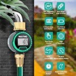RESTMO Water Flow Meter with 360° Rotatable Control Panel, Brass Inlet & Outlet, Measure Gallon/Liter Consumption and Flow Rate for Garden Hose Nozzle Watering, RV Water Tank Filling, Lawn Sprinkler
