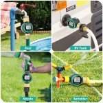 RESTMO Water Flow Meter with 360° Rotatable Control Panel, Brass Inlet & Outlet, Measure Gallon/Liter Consumption and Flow Rate for Garden Hose Nozzle Watering, RV Water Tank Filling, Lawn Sprinkler
