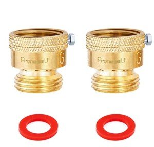 Pronese 2 Pack Lead-Free Brass 3/4" Inch MHT Hose Bibb Connector Backflow Preventer Vacuum Breaker,Check Valve For Garden Spigot RV Hose Connection,Anti-Siphon Fitting