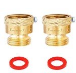Pronese 2 Pack Lead-Free Brass 3/4" Inch MHT Hose Bibb Connector Backflow Preventer Vacuum Breaker,Check Valve For Garden Spigot RV Hose Connection,Anti-Siphon Fitting