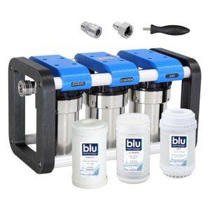 GoBluTech R3, RV Water Filter System, 0.2 Micron Filter for Campers with Compact 5-inch Filters, 3 Stage Premium Filtration System, for RVs, Vans, and Boats - US Veteran Owned