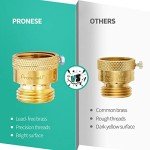 Pronese 2 Pack Lead-Free Brass 3/4" Inch MHT Hose Bibb Connector Backflow Preventer Vacuum Breaker,Check Valve For Garden Spigot RV Hose Connection,Anti-Siphon Fitting